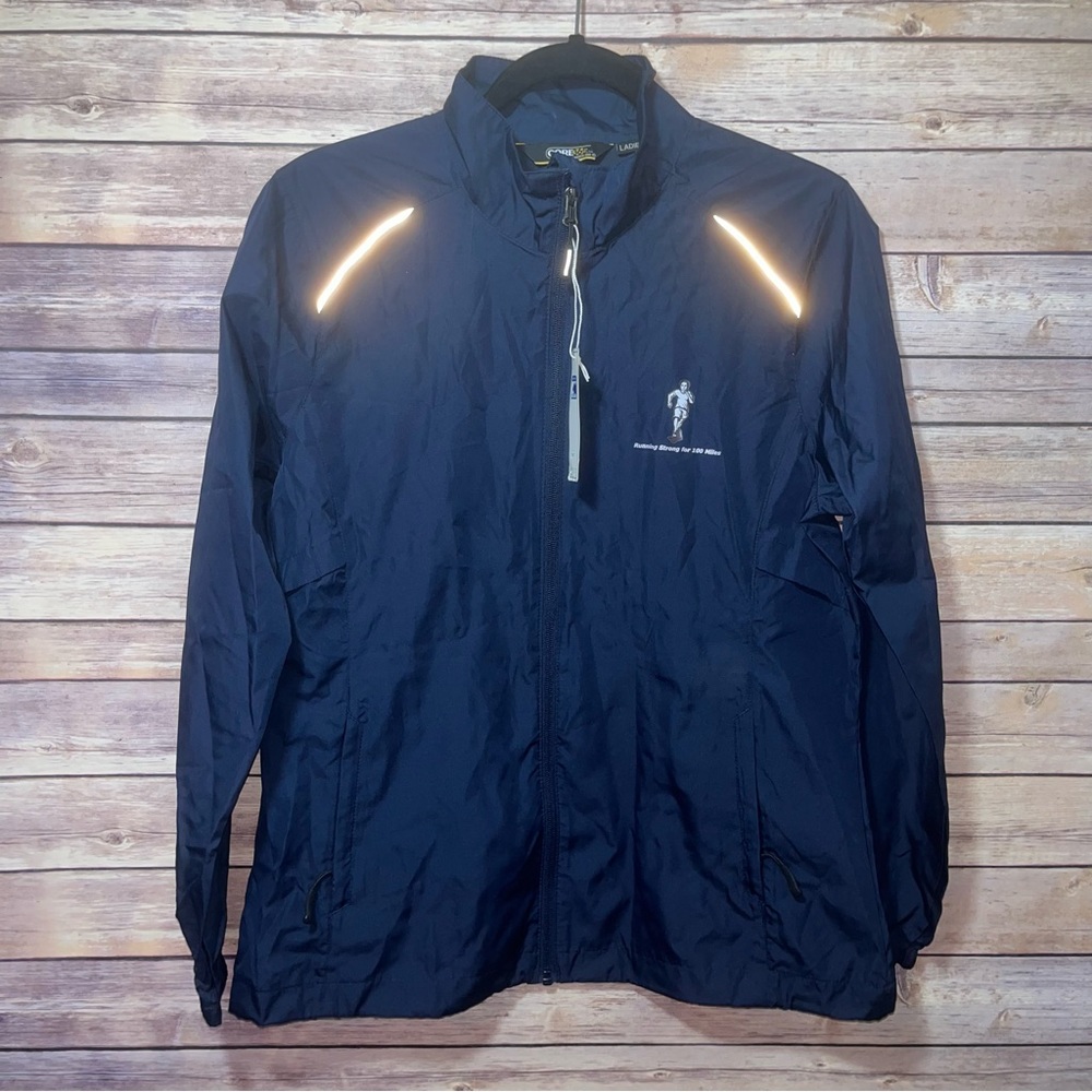 💚 CORE 365 Blue LIGHTWEIGHT WINDBREAKER JACKET Size Medium A3